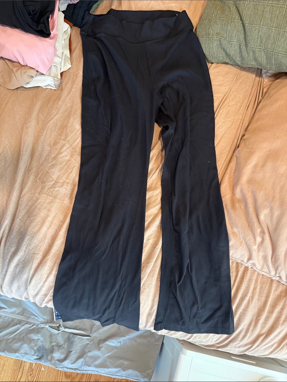 Old Navy Black Ribbed Boot-Cut Pants